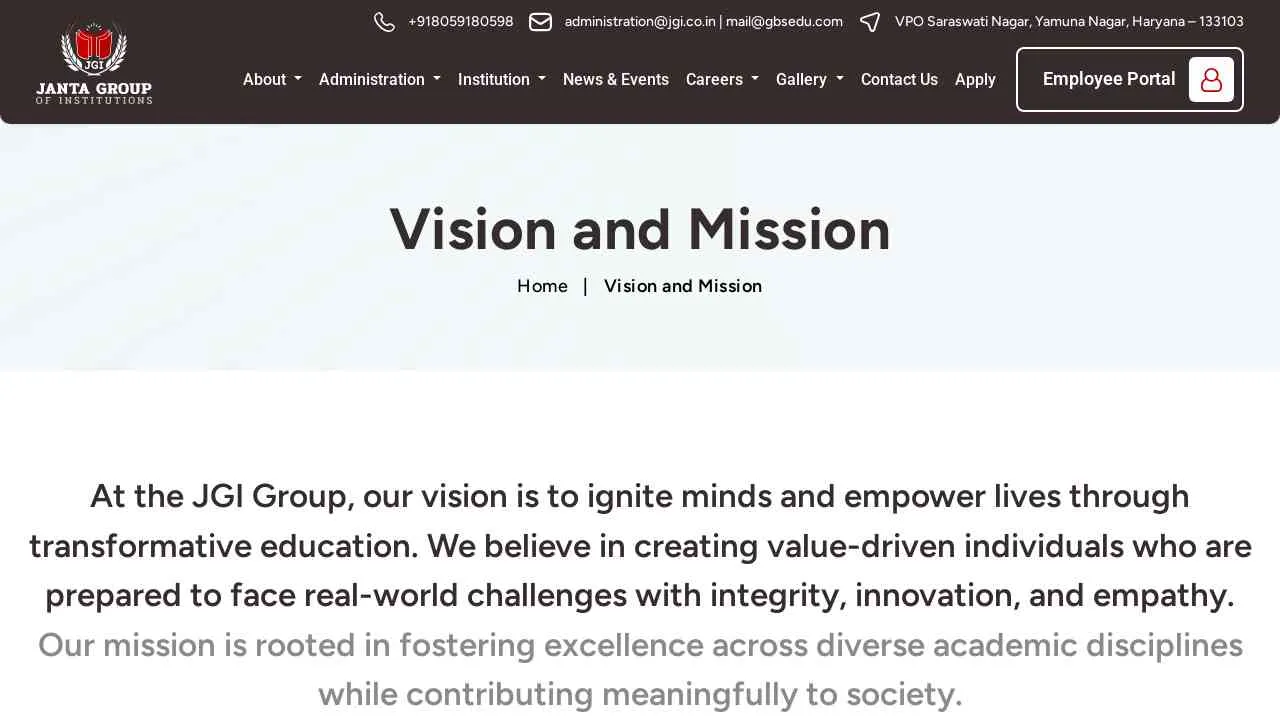 Home - Vision and Mission
