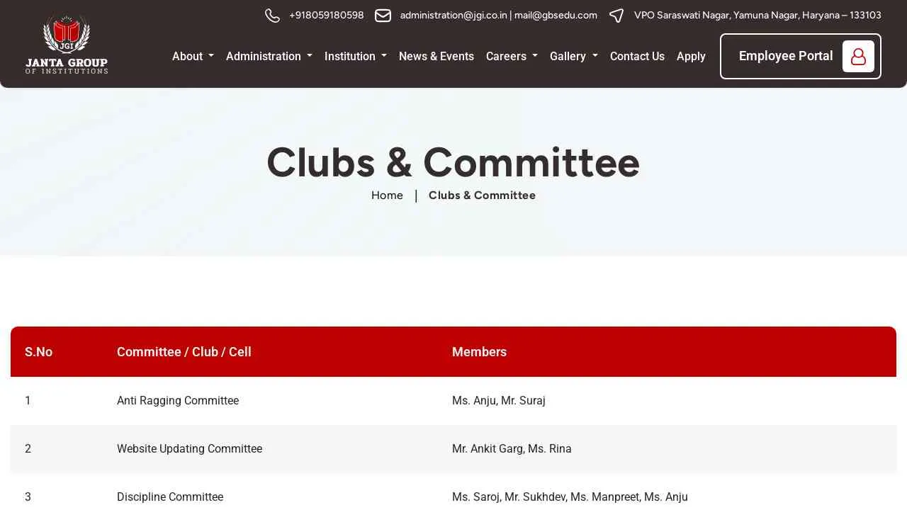 Home - Clubs & Committee