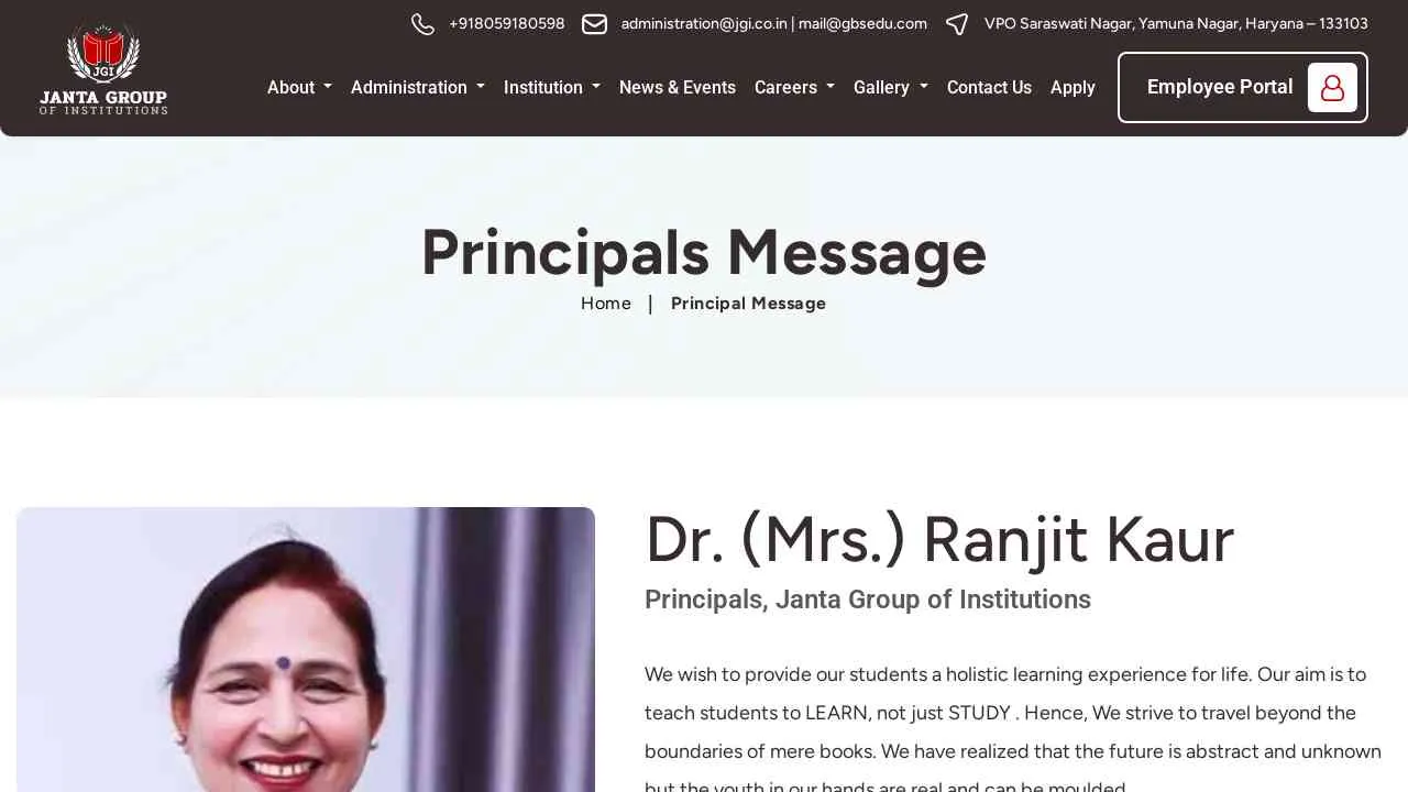 Home - Principals Message